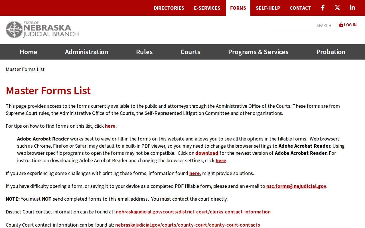 Morrill County criminal-record sealing form source from the Nebraska Judicial Branch